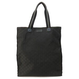GUCCI Nylon Outlet Tote Bag 449177 GG Print Black Gold